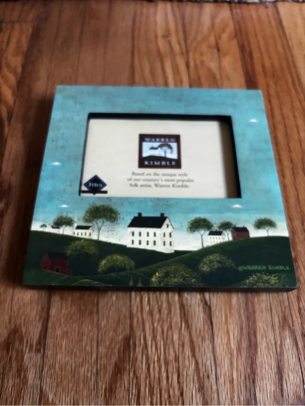 Turquoise Folk Art Picture Frame